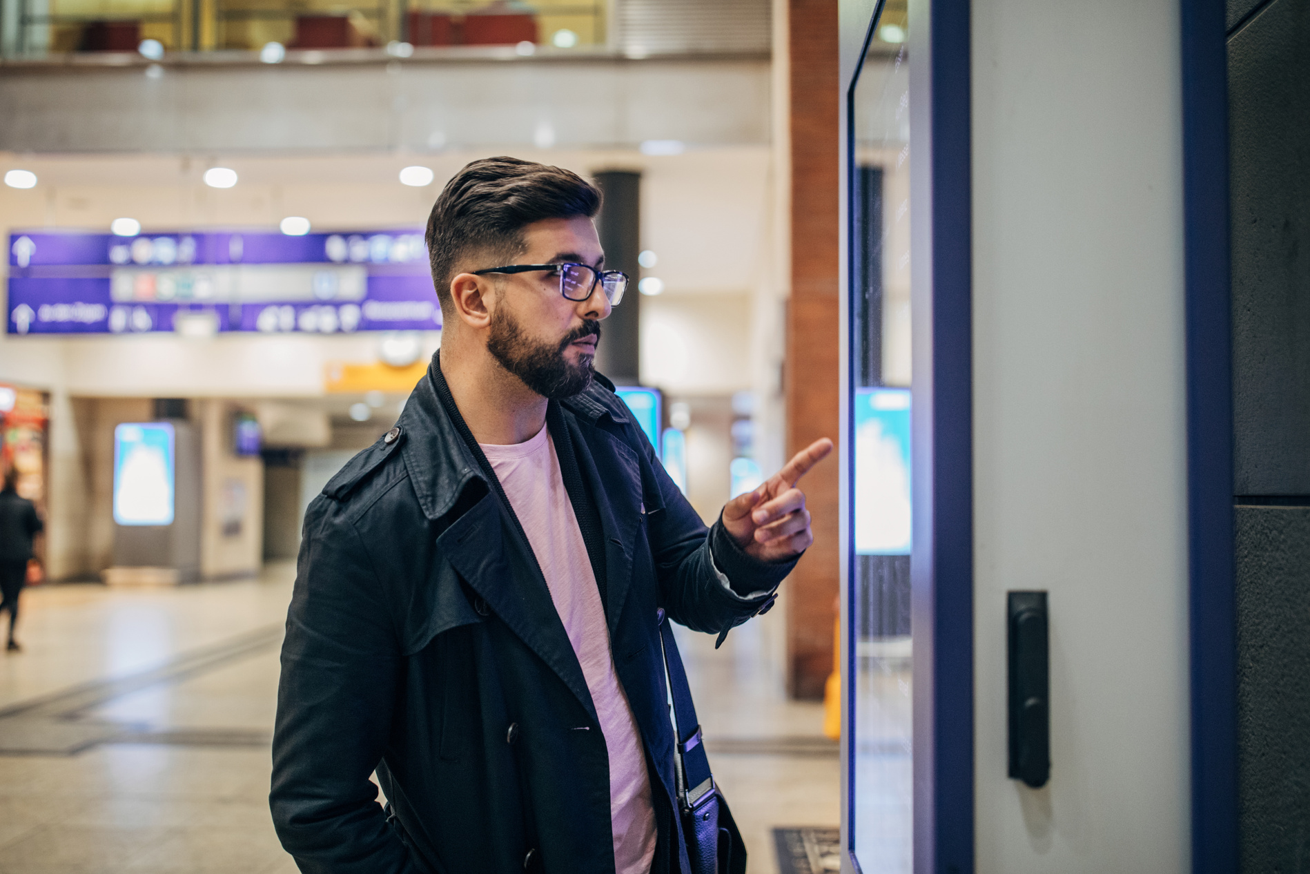 Man using vending machine